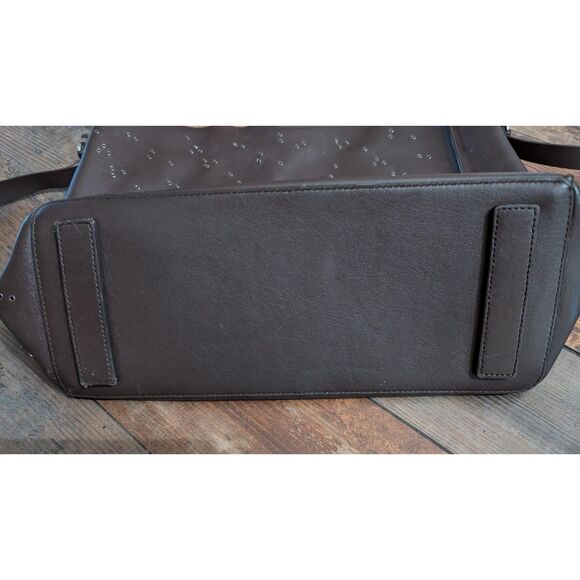 AllSaints Junai Leather Tote Crossbody Bag Brown Studded Studs Shoulder Hobo - Picture 6 of 9